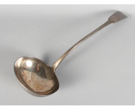 A Georgian silver fiddle pattern ladle, 6.3oz troy approx