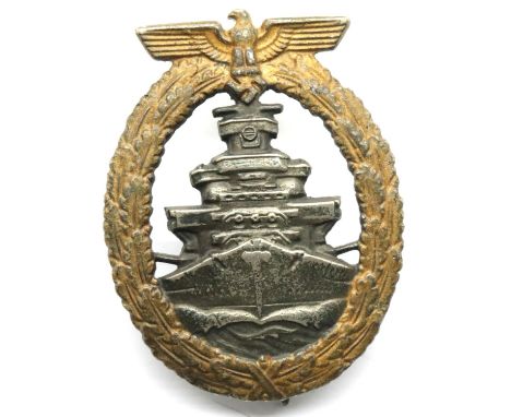 German WWII type Kriegsmarine High Seas Fleet badge, marked SBW verso. P&amp;P Group 1 (£14+VAT for the first lot and £1+VAT 