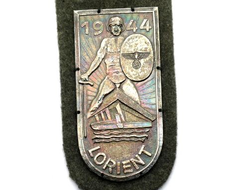 German WWII type Wehrmacht Lorient 1944 battle shield. P&amp;P Group 1 (£14+VAT for the first lot and £1+VAT for subsequent l