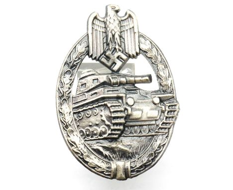 German WWII type Wehrmacht Tank Assault award, indistinctly marked verso. P&amp;P Group 1 (£14+VAT for the first lot and £1+V