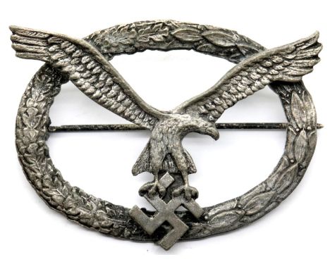 German WWII type Luftwaffe Aircrew badge. P&amp;P Group 1 (£14+VAT for the first lot and £1+VAT for subsequent lots) 