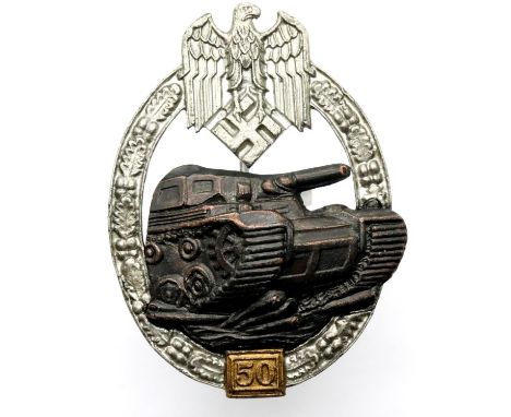 German WWII type Wehrmacht Tank Assault award for 50 engagements. P&amp;P Group 1 (£14+VAT for the first lot and £1+VAT for s