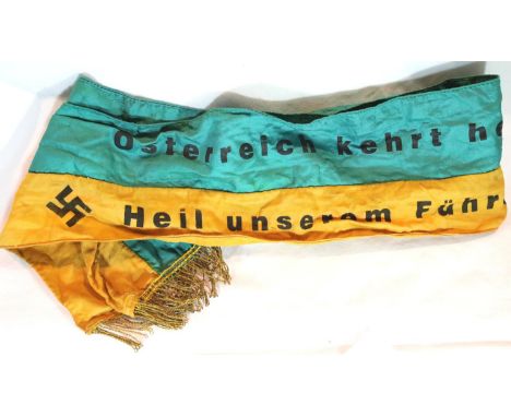 German Third Reich type fringed sash. P&amp;P Group 1 (£14+VAT for the first lot and £1+VAT for subsequent lots) 