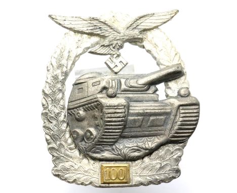 German WWII type Luftwaffe Tank Assault award for 100 engagements. P&amp;P Group 1 (£14+VAT for the first lot and £1+VAT for 