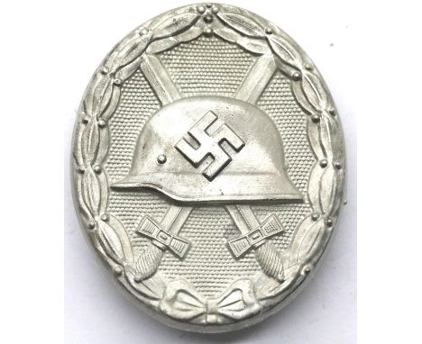 German WWII type Wound badge in silver. P&amp;P Group 1 (£14+VAT for the first lot and £1+VAT for subsequent lots) 