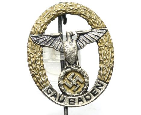 German Third Reich type NSDAP Gau honour badge, Baden . P&amp;P Group 1 (£14+VAT for the first lot and £1+VAT for subsequent 