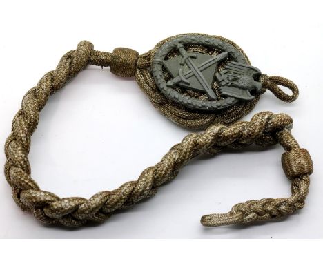 German WWII type Wehrmacht sharpshooters award lanyard. P&amp;P Group 1 (£14+VAT for the first lot and £1+VAT for subsequent 