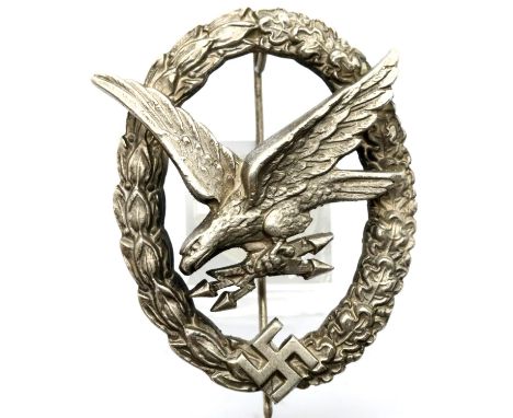 German WWII type Luftwaffe Air Gunners badge, marked JMME verso. P&amp;P Group 1 (£14+VAT for the first lot and £1+VAT for su
