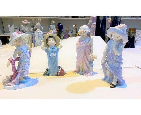 Two Royal Doulton figures: Dressing Up and Make Believe, HN2225; 2 Royal Worcester figures, Boys and Girls Come Out To Play a