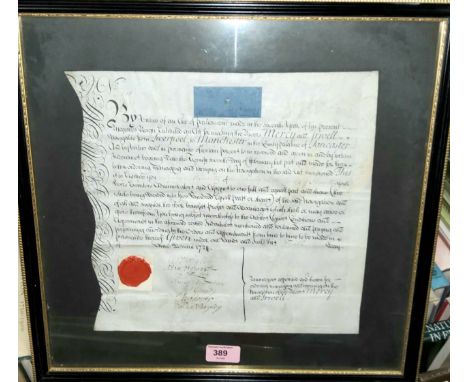 THE MERSEY and IRWELL NAVIGATION COMPANY, an original Share Certificate issued to Abram Haworth, June 10th 1724, printed on v