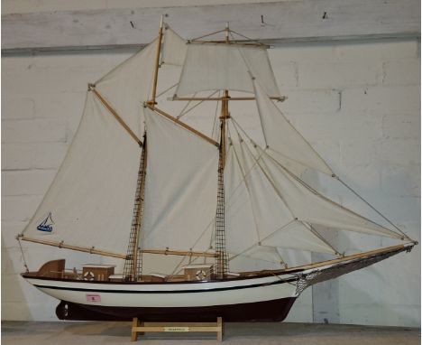 A detailed model of a tall ship by Hanah Marina Gallery, 65cm with Belle-Ponte tag 