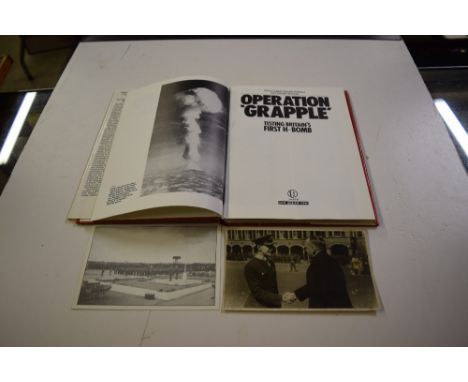 An edition of "Operation Grapple, Testing Britain's First H Bomb", by group Capt. Kenneth Hubbard 1985, the inside page with 