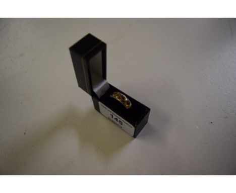 A silver and amber set ring 