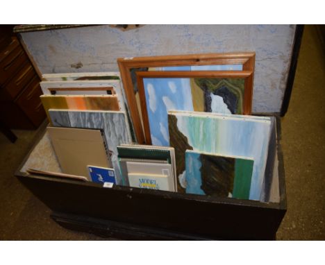A quantity of various oil painting and artists sketch books etc. 