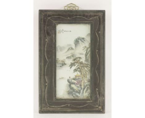 A ceramic panel,dated Winter, Year of Renshen (1992), with the signature of Wang Guiying (1931-2012), painted with an old man