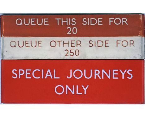 London Transport bus stop Q-PLATE for routes 20 & 250 (this would have been located in Epping High Street) in painted alumini