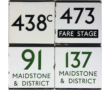 Selection of London Transport bus stop enamel E-PLATES originating in the East Grinstead area and comprising routes 438C and 