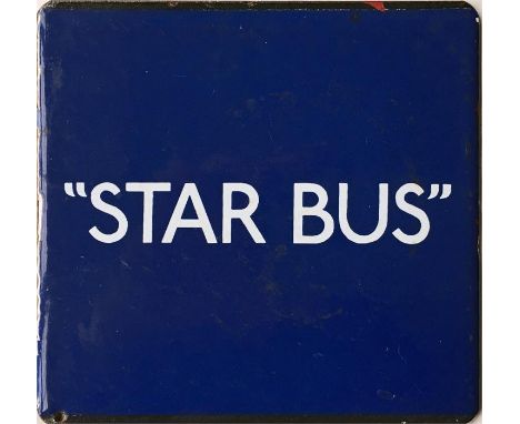 London Transport bus stop enamel E-PLATE "Star Bus" with the blue background used for limited-stop services. This was a short
