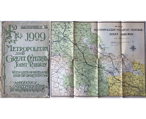 1909 Metropolitan & Great Central Joint Railway GUIDEBOOK 'Illustrated Guide.....Middlesex, Hertfordshire & Buckinghamshire'.