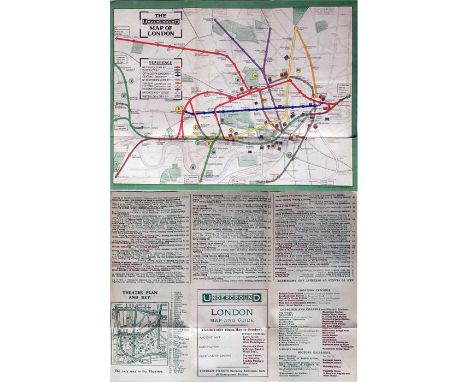 1911 London Underground POCKET MAP printed by Johnson, Riddle & Co Ltd. This edition shows the 3 separate Hammersmith station