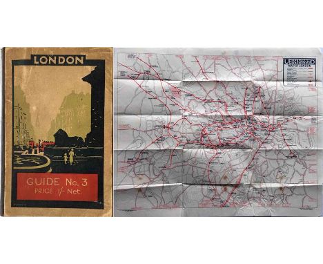 1924 London Underground GUIDEBOOK 'London Guide No 3' containing a separate (enclosed in a fixed envelope) UNDERGROUND MAP be