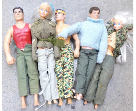 An Action Man and three other figures