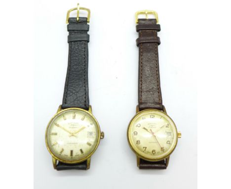 Two Rotary Avenger 17 jewels date wristwatches