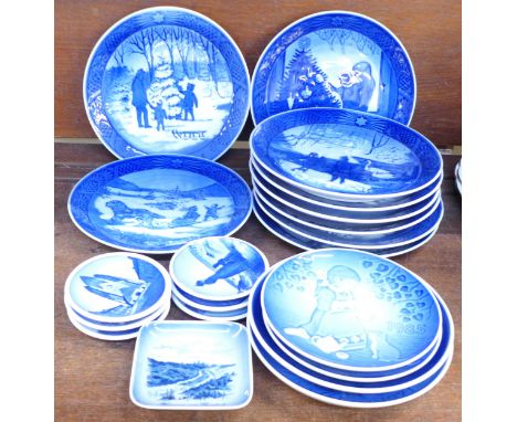Twenty Royal Copenhagen plates including Christmas
