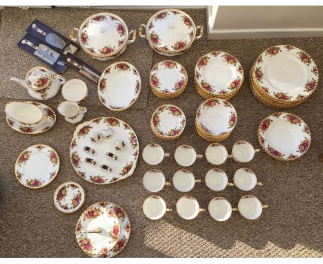 A large quantity of Royal Albert Old Country Roses items including a full 12 setting dinner service, along with another 12 se