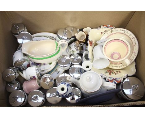 Collection of mixed china including Worcester codling pots, Hammersley, Wedgwood, Delft etc