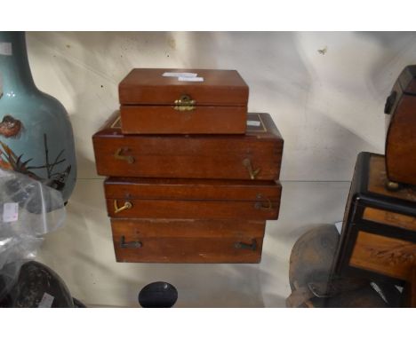 A collection of boxes, late 19th and early 20th Century scientific instruments, including Sikes hydrometers, weights in mahog