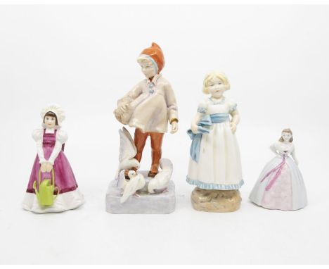 A collection of three Royal Worcester figures including November, Mary Mary, Mondays Child is Fair of Face along with a Coalp