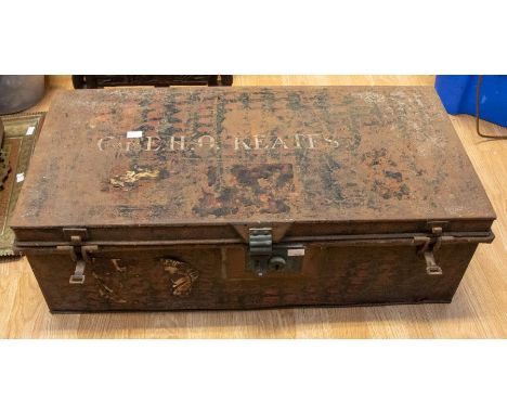 A late 19th Century soldiers' kit trunk to a Captain Keats