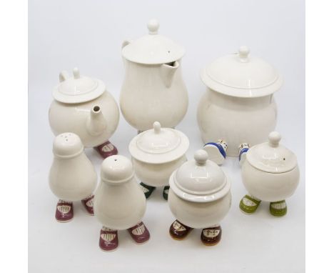 A collection of Carltonware "Walking Ware" to include: three standard teapots, a coffee pot, biscuit barrel and cover, three 