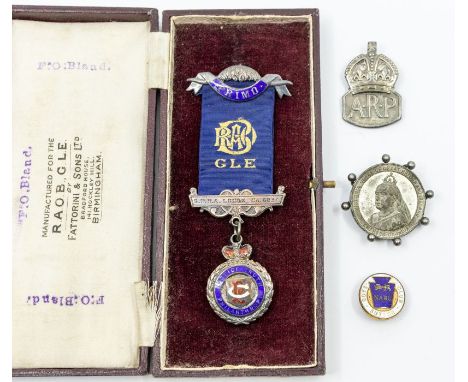 A George VI silver Masonic medal presented to Ferdinand O Bland CP by the SPRA Lodge no: 6838, on ribbon, in fitted case, hal