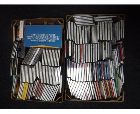 Two boxes of assorted CD's and CD box sets - classical, Bob Dylan etc 