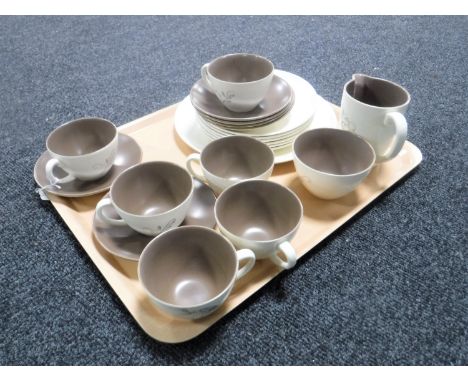 A tray of twenty one piece Poole pottery tea service 