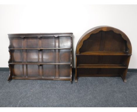 An Ercol Delft rack and an oak dresser top (2) 