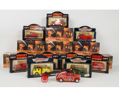 Matchbox Models of Yesteryear Diecast Fire Engine Series models, Lledo 'Londons Burning' & Days Gone Vanguards Fire Engines, 