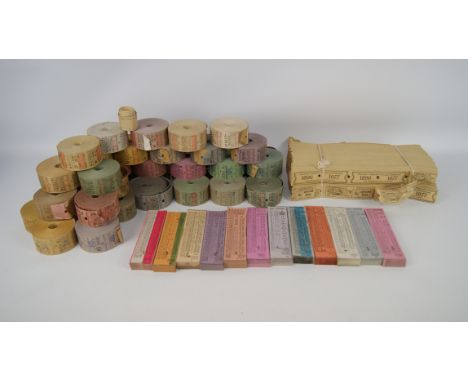 Glasgow Underground strip tickets dated 1977,  KHCT Oldham, Ipswich, Halifax, Dundee, ticket rolls and other ticket rolls and