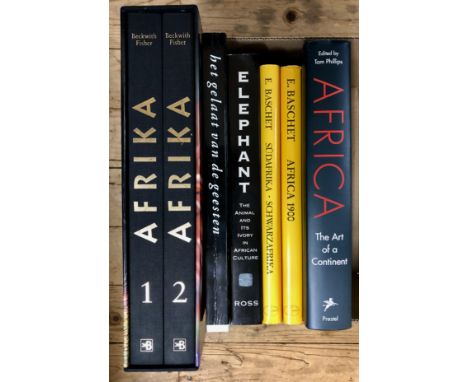 Six book on African Arts and a two volume set Afrika, Kulte, Feste, Ritueale. English, German and Dutch. [8]