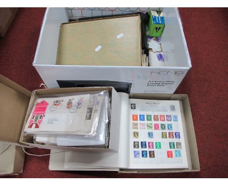 A Carton of Stamps Mainly Used and Covers. in packets, junior albums and a shoe box, many hundreds of stamps and covers, from