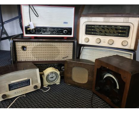 Seven radios, including Sonora Elegance XI, BTS, Westminster 5355, EKCO, Richard Allen, Schneider and Murphy, together with a