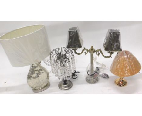 *Four as new table lamps, to include a two branch example and a table lustre type lamp.