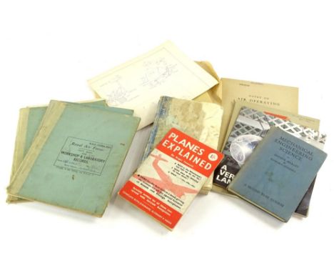 Miscellaneous items, to include a Cheetah 9 aero engine manual, other books relating to aircraft and aircraft engineering par