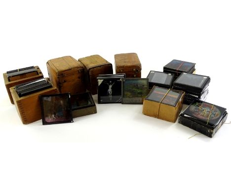 A collection of Victorian and later magic lantern slides, subjects to include Life in China, Boer War, Peter Pan, religions, 