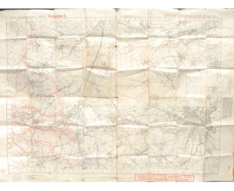 Cartography - a World War I German trench map, Stand der Stellungen vom 18.9.18, 1444, Ausgabe B;  an Ordnance Survey map, ed