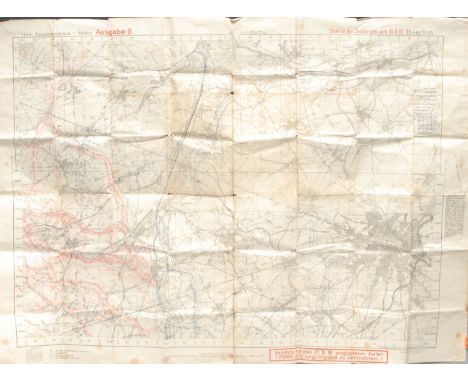 Cartography - a World War I German trench map, Stand der Stellungen vom 18.9.18, 1444, Ausgabe B;  an Ordnance Survey map, ed