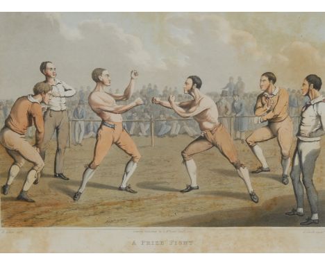 Henry Alken, after, I Clark, by, A Prize Flight, coloured print, 23cm x 32cm;  Characteristics of England, Ireland and Scotla