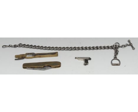 A 19th century brass and steel campaign type travelling multi-tool pocket utensil, incorporating a folding fork and a tin-ope